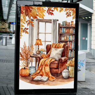 Rustik höstfällning nook för vattenfärgsraka höstf poster