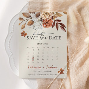 Rustik höstkalender Spara datumkortet Datumet
