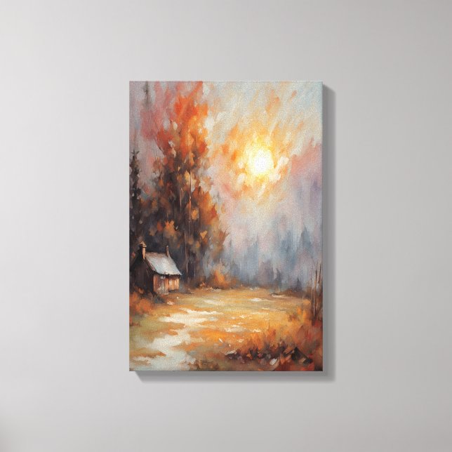 Rustik höstkåpa - liggande fallbild canvastryck (Framsida)