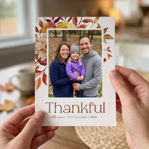 Rustik höstlig lövverk Thanksgiving-fotografi Julkort