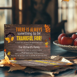 Rustik höstlig Thanksgiving-middag Inbjudningar