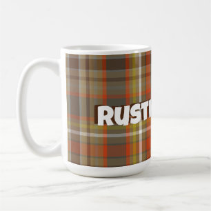 Rustik höstpapp Brun Orange Grått Guld White Kaffemugg