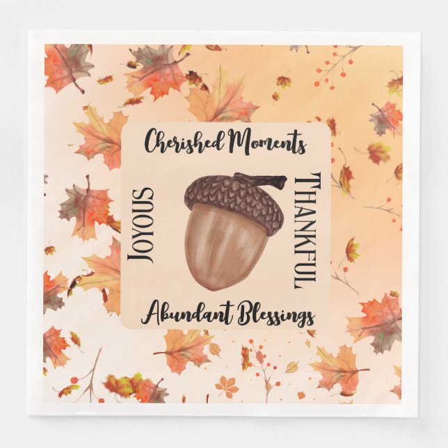 Rustik höstsäsong, honungshuggare Party Pappersservett (Framsida)