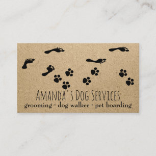 Rustik Hund Sitter Pet Services Grooming Tass Väg Visitkort