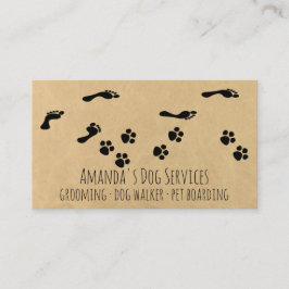 Rustik Hund Sitter Pet Services Grooming Tass Väg Visitkort