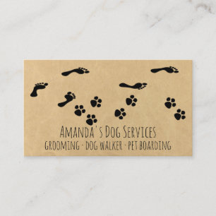 Rustik Hund Sitter Pet Services Grooming Tass Väg Visitkort