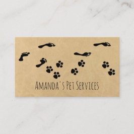 Rustik Hund Sitter Pet Services Grooming Tass Väg Visitkort
