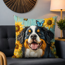 Rustik hund solros gårdsdekor present kudde