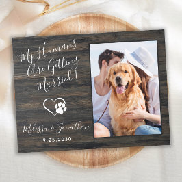 Rustik Husdjursbröllop Hund Foto QR-kod Allt i ett Inbjudan Vykort