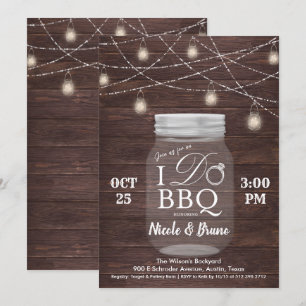 Rustik I DO BBQ Mason Jar-inbjudan Inbjudningar