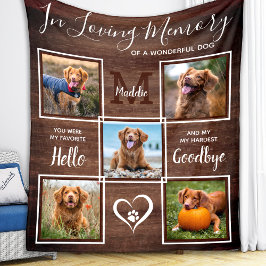 Rustik i Loving Memory 5 Photo Pet Memorial Fleecefilt