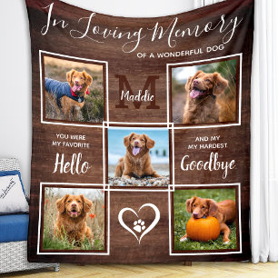 Rustik i Loving Memory 5 Photo Pet Memorial Fleecefilt