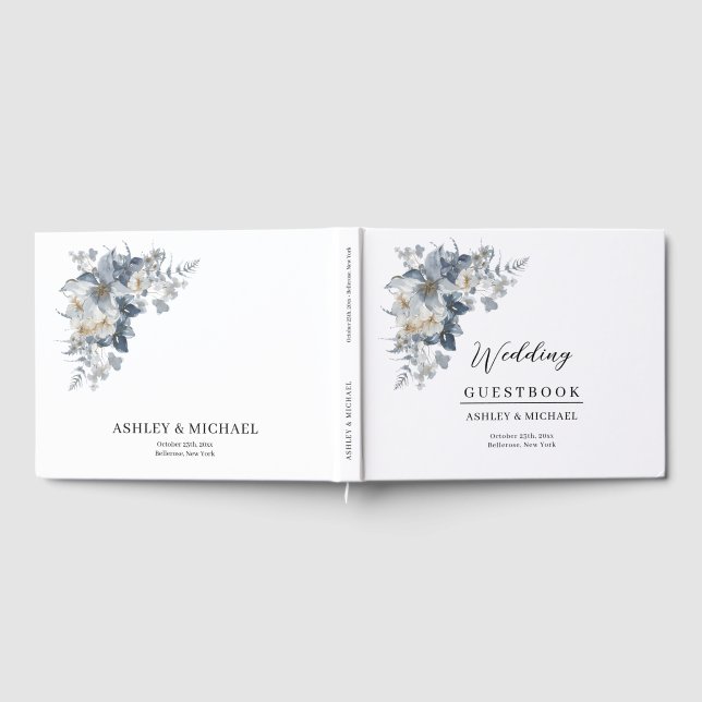 rustik illustration av en blomma i akvarellteknik  gästböcker (Full)