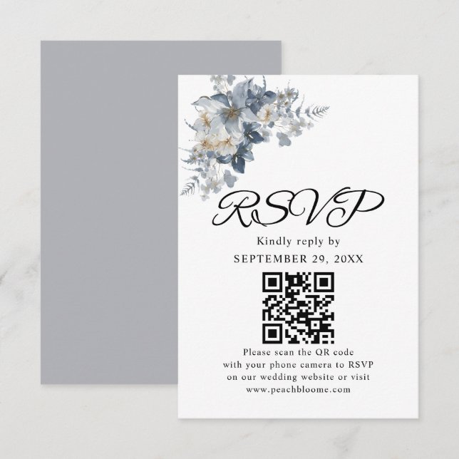 rustik illustration av en blomstermotiv i akvarell OSA kort (Fram/baksida)