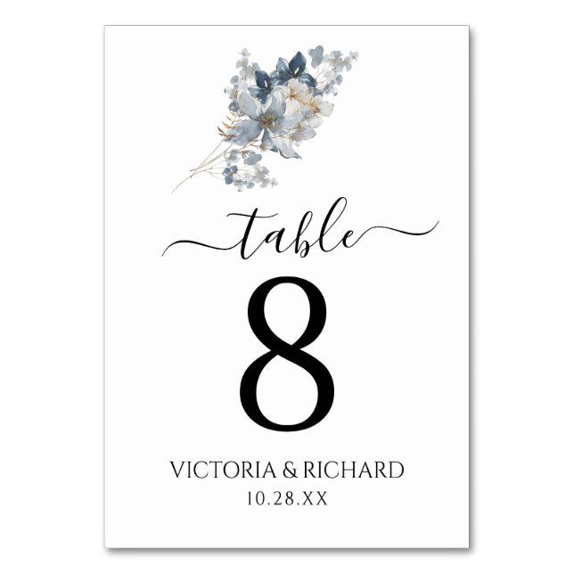 rustik illustration med akvarellblommor bordsnummer (Framsidan)