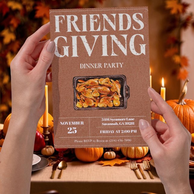 Rustik inbjudan till Friendsgiving middagsfest (Skapare uppladdad)