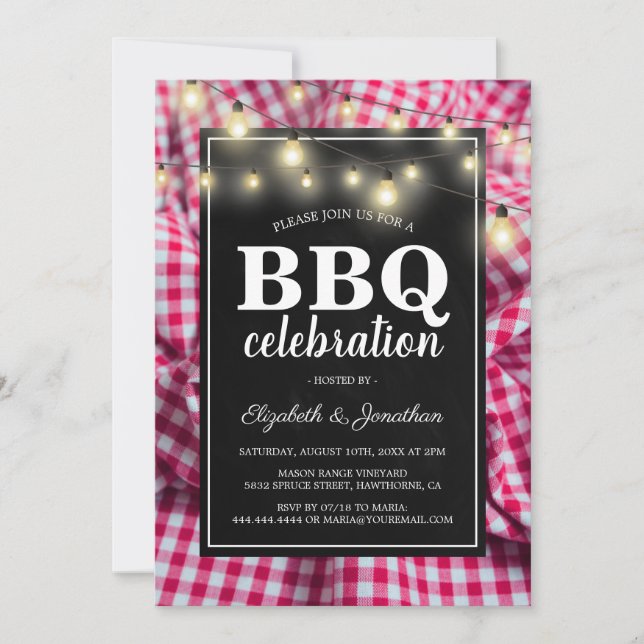 Rustik inbjudan till grillfest (Framsida)