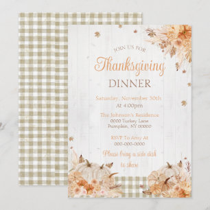 Rustik inbjudan till Thanksgiving middag