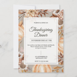 Rustik inbjudan till Thanksgiving-middag