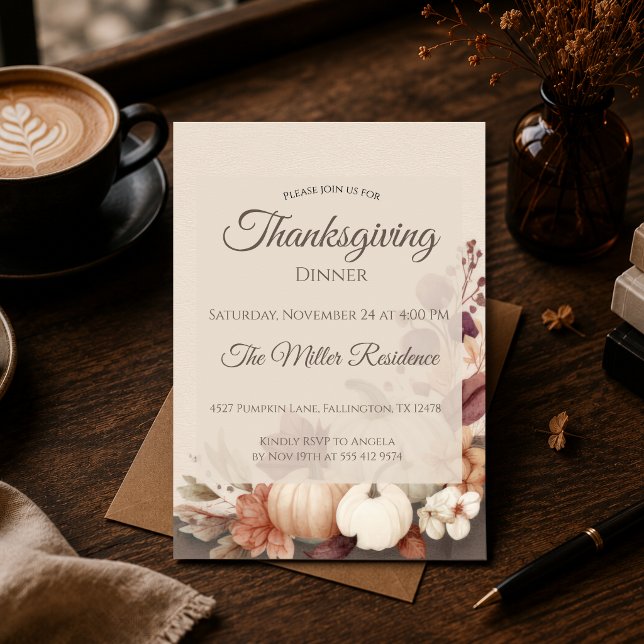 Rustik inbjudan till Thanksgiving-middag (Skapare uppladdad)