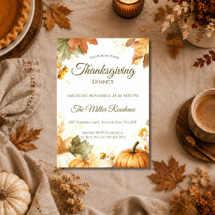 Rustik inbjudan till Thanksgiving-middag