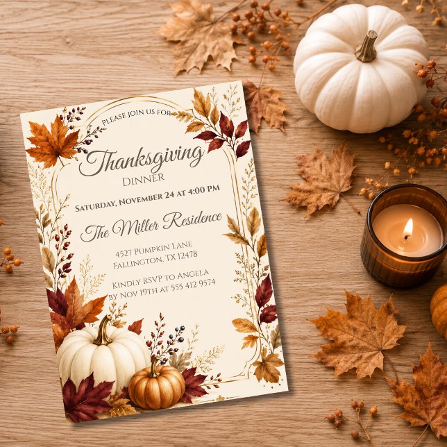 Rustik inbjudan till Thanksgiving-middag (Skapare uppladdad)