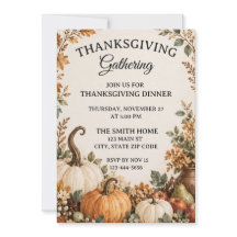 Rustik inbjudan till Thanksgivingmiddag på bondgår