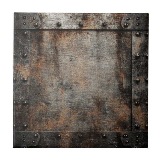 Rustik industriell metall kakelplatta (Framsidan)
