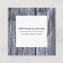 Rustik inredingsdesign av grått-virke fyrkantigt visitkort