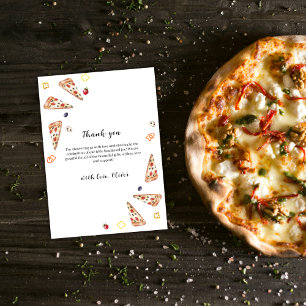 Rustik italiensk babystölder för segmentpizza tack kort
