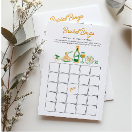 Rustik Italiensk Mat Handritad Bröllop Bingo spel