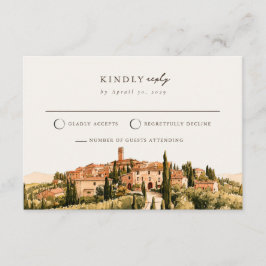 Rustik italiensk RSVP-kort från toskansk kulle sta Tilläggskort