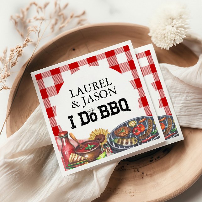 Rustik Jag Gör BBQ Solros Förlovningsfest Pappersservett (Skapare uppladdad)