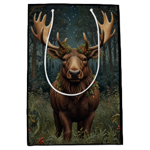 Rustik jul älg hjort boho skogslandskap
