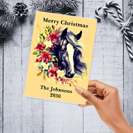Rustik jul Black Horse Wandeine Helgdag Helgkort