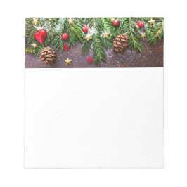 Rustik jul Bord med Gräs och Snö Anteckningsblock