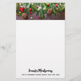 Rustik jul Bord med Gräs och Snö Brevpapper