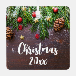 Rustik jul Bord med Gräs och Snö Julgransdekoration