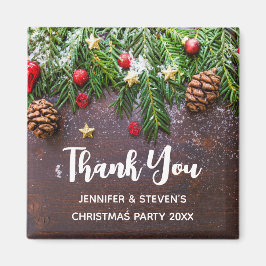 Rustik jul Bord med Gräs och Snö Tack Magnet