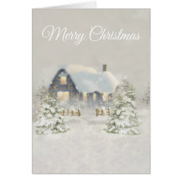 Rustik jul Cabin Winter Solstice Woodland OBS Kort