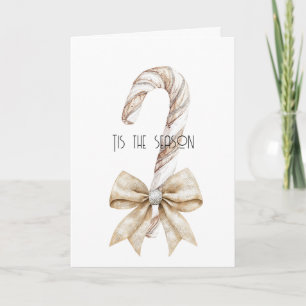 Rustik jul Candy cane Cream Silver Glam Bow Kort