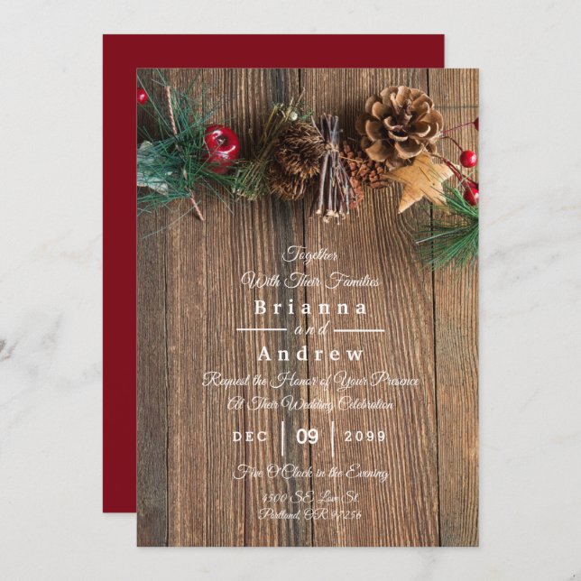 Rustik jul Garland Star Cinnamon Bröllop (Fram/baksida)