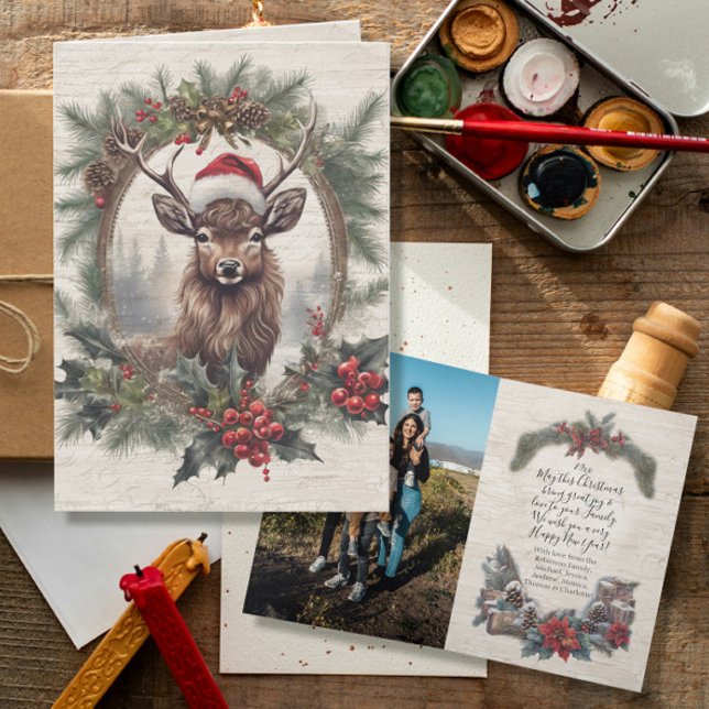 Rustik jul-Hjorten Antlers WANAN-foto Tack Kort (Skapare uppladdad)