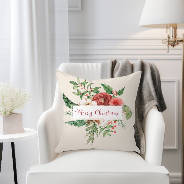 Rustik jul kastkudde kudde (Rustic Christmas Throw Pillow
)