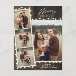 Rustik jul Ljus 4 Photo Collage Helg Vykort