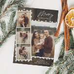 Rustik jul Ljus 4 Photo Collage Julkort<br><div class="desc">En Rustic jul Ljus 4 Photo Collage Helgdag Card med träbakgrund och hälsning. Klicka på knappen Anpassa för att anpassa den här designen med dina foton och detaljer.</div>