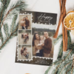 Rustik jul Ljus 4 Photo Collage Julkort<br><div class="desc">En Rustic jul Ljus 4 Photo Collage Helgdag Card med träbakgrund och hälsning. Klicka på knappen Anpassa för att anpassa den här designen med dina foton och detaljer.</div>