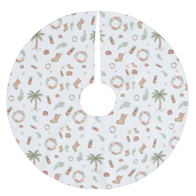 Rustik jul med tropisk prägel  julgransmatta borstad polyester (Framsidan)