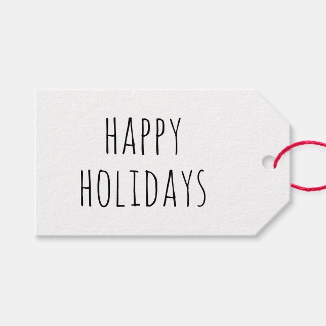 Rustik jul | Minimalistisk Kraft God Jul Presentetikett (Framsidan (Horisontell))