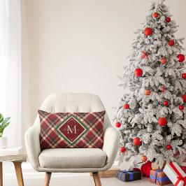 Rustik jul, Monogram Red Grönt Play Lumbarkudde